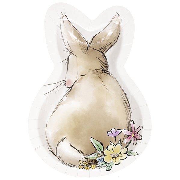 Easter Whimsy Bunny Shaped Paper Plates (Pack of 8) - The Party Marketplace