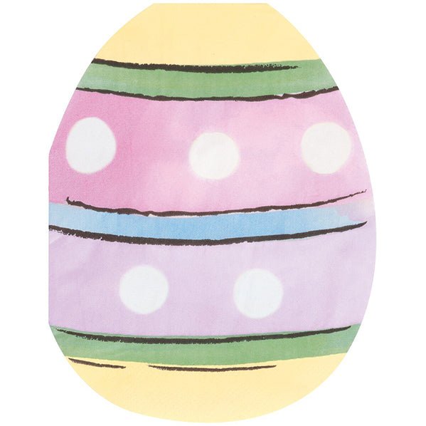 Easter Whimsy Egg Shaped Luncheon Napkins (Pack of 16) - The Party Marketplace