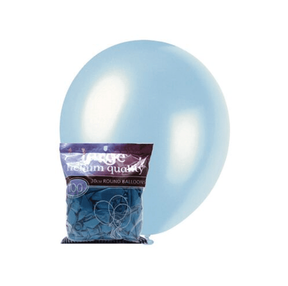 Electric Blue Pearl Balloons 30cm (Pack of 100) - The Party Marketplace
