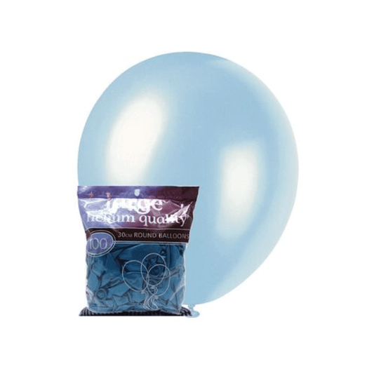 Electric Blue Pearl Balloons 30cm (Pack of 100) - The Party Marketplace