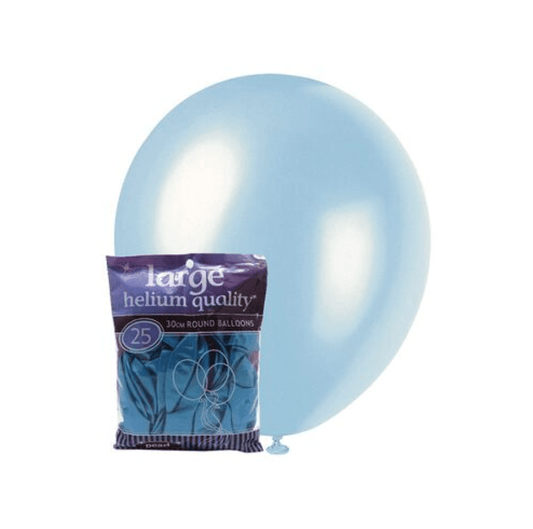 Electric Blue Pearl Balloons 30cm (Pack of 25) - The Party Marketplace