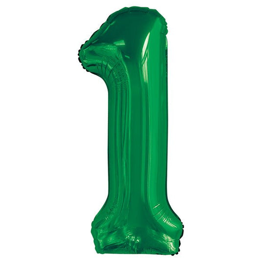 Emerald Green "1" Numeral Foil Balloon (86cm) - The Party Marketplace