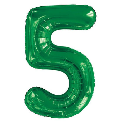 Emerald Green "5" Numeral Foil Balloon (86cm) - The Party Marketplace