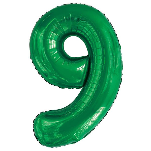 Emerald Green "9" Numeral Foil Balloon (86cm) - The Party Marketplace