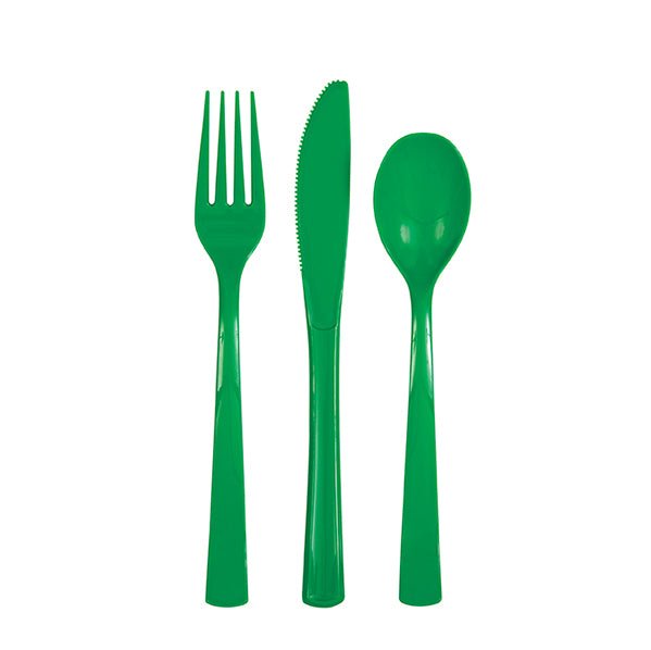 Emerald Green Assorted Cutlery (Pack of 18) - The Party Marketplace