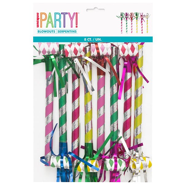 Fancy Fringed Blowouts (Pack of 8) - The Party Marketplace