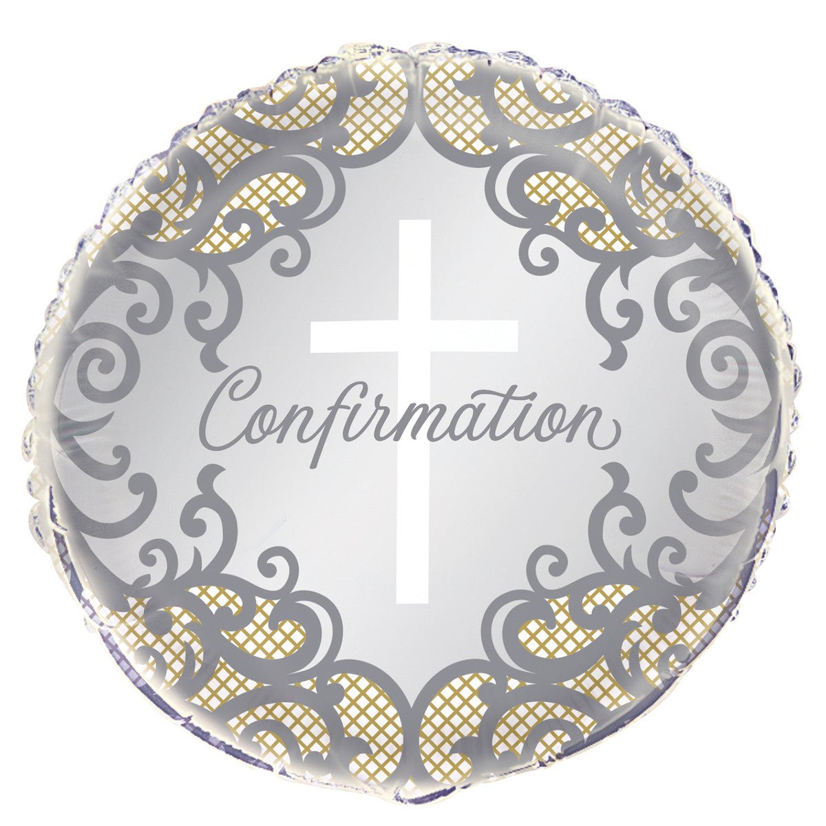 Fancy Gold Cross Confirmation Foil Balloon 45cm - The Party Marketplace