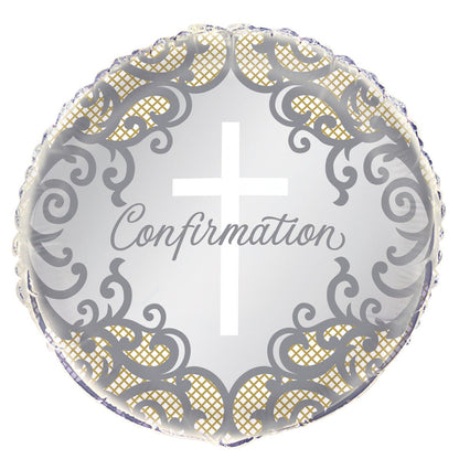 Fancy Gold Cross Confirmation Foil Balloon 45cm - The Party Marketplace