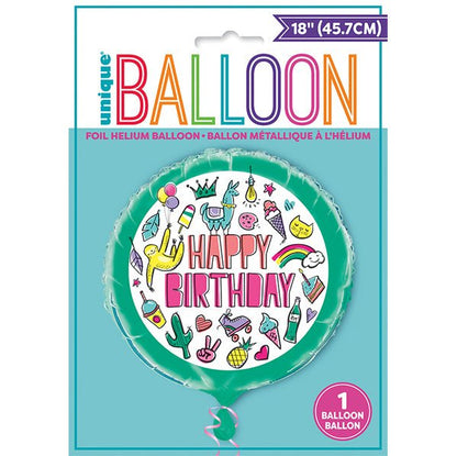 Favourite Things "Happy Birthday" Foil Balloon 45cm - The Party Marketplace