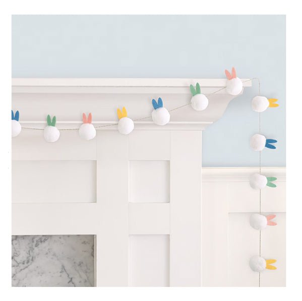 Felt Bunny Ears Pom Pom Garland (2.13m) - The Party Marketplace