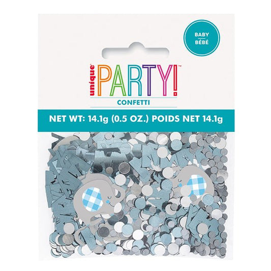 Floral Elephant Baby Shower Blue Confetti (14g) - The Party Marketplace