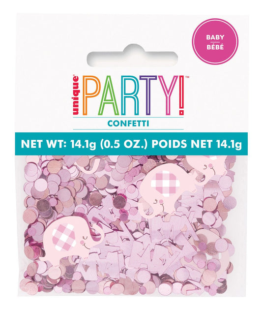 Floral Elephant Baby Shower Pink Confetti (14g) - The Party Marketplace