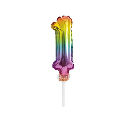 Foil Balloon Cake Topper - Rainbow "1" - The Party Marketplace