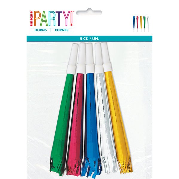 Foil Party Horns (Pack of 5) - The Party Marketplace