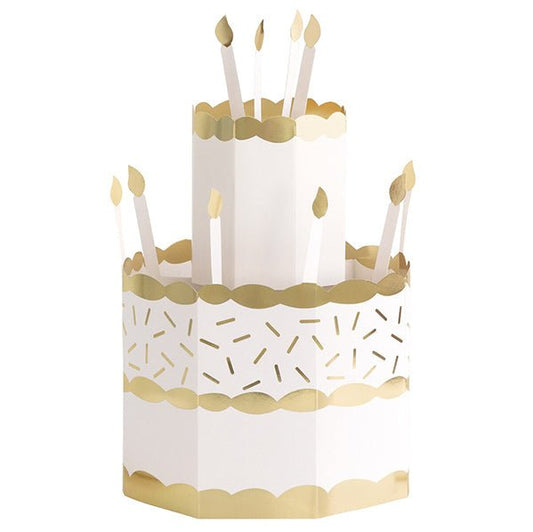 Foil Stamped Popup Cake Shaped Centrepiece Decoration 31cm - The Party Marketplace