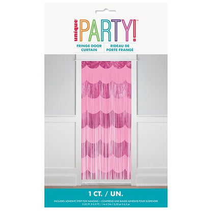 Fringe Door Curtain - Pink Scallop - The Party Marketplace