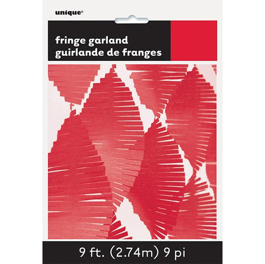 Fringe Garland - Ruby Red (2.74m) - The Party Marketplace