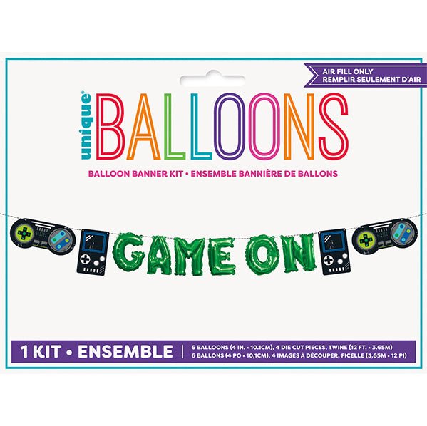 "Game On" Foil Letter Balloon Banner Kit - The Party Marketplace