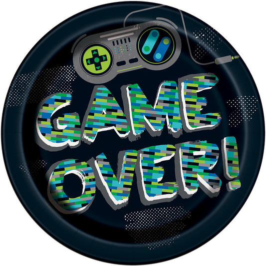 Gamer Birthday Paper Plates 23cm (Pack of 8) - The Party Marketplace