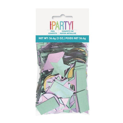 Geometric Foil Confetti - Pastel Colours (56.6g) - The Party Marketplace