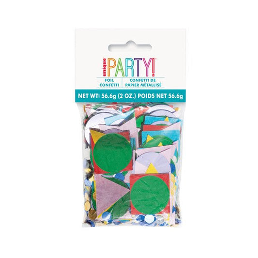 Geometric Foil Confetti - Primary Colours (56.6g) - The Party Marketplace