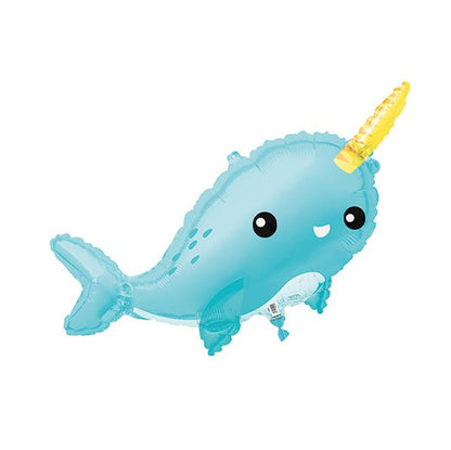 Giant Narwhal Foil Balloon 93.9cm - The Party Marketplace