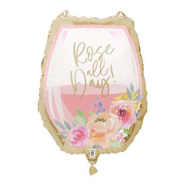 Giant "Rose All Day" Glass Foil Balloon 43.1cm - The Party Marketplace