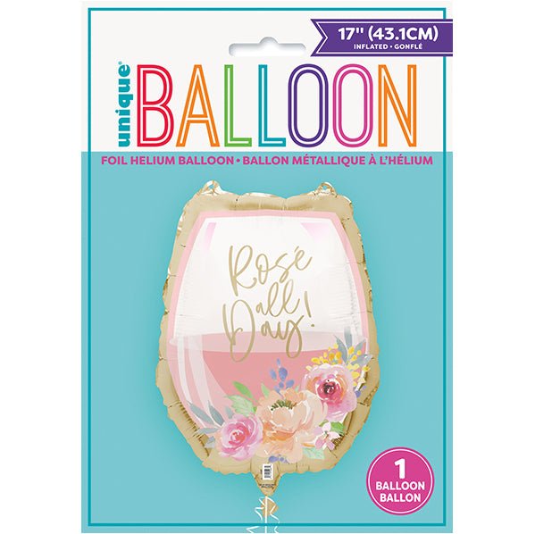 Giant "Rose All Day" Glass Foil Balloon 43.1cm - The Party Marketplace