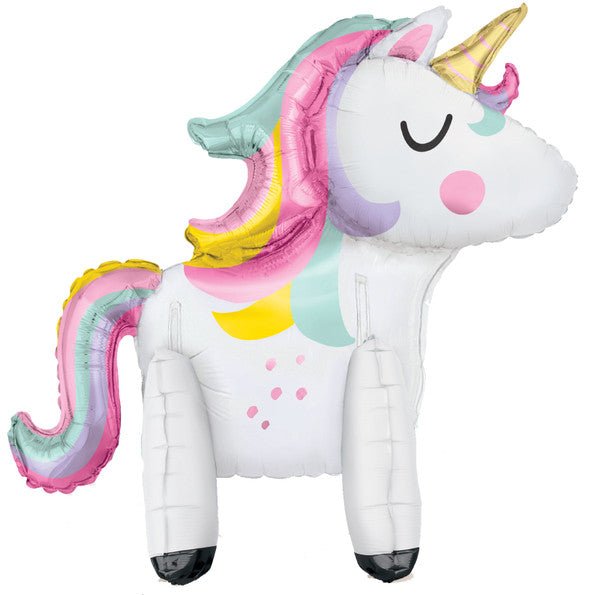 Giant Unicorn Standing Foil Balloon 76.2cm - The Party Marketplace