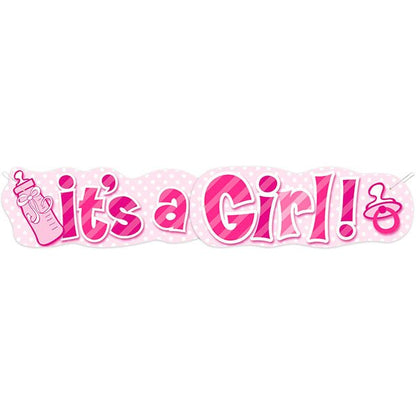 Girl Baby Shower "It's A Girl" Giant Jointed Banner - 1.36m - The Party Marketplace