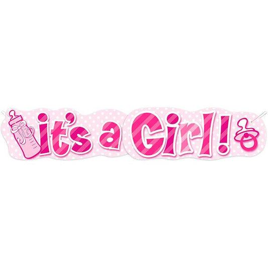 Girl Baby Shower "It's A Girl" Giant Jointed Banner - 1.36m - The Party Marketplace