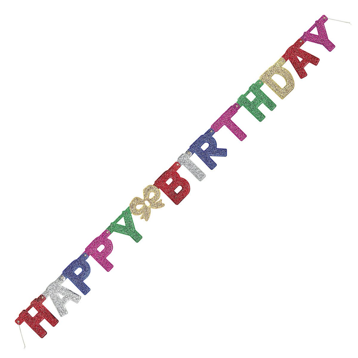 Glitter "Happy Birthday" Jointed Banner - 1.37m - The Party Marketplace