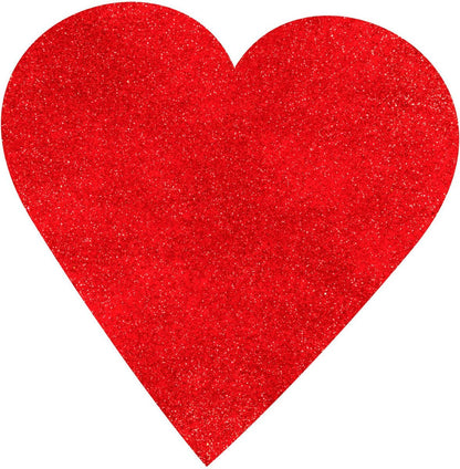 Glitter Heart Cutouts - Assorted Colours & Sizes (Pack of 6) - The Party Marketplace