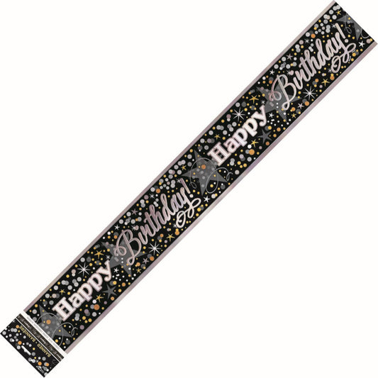 Glittering Birthday "Happy Birthday" Foil Banner - 3.65m - The Party Marketplace
