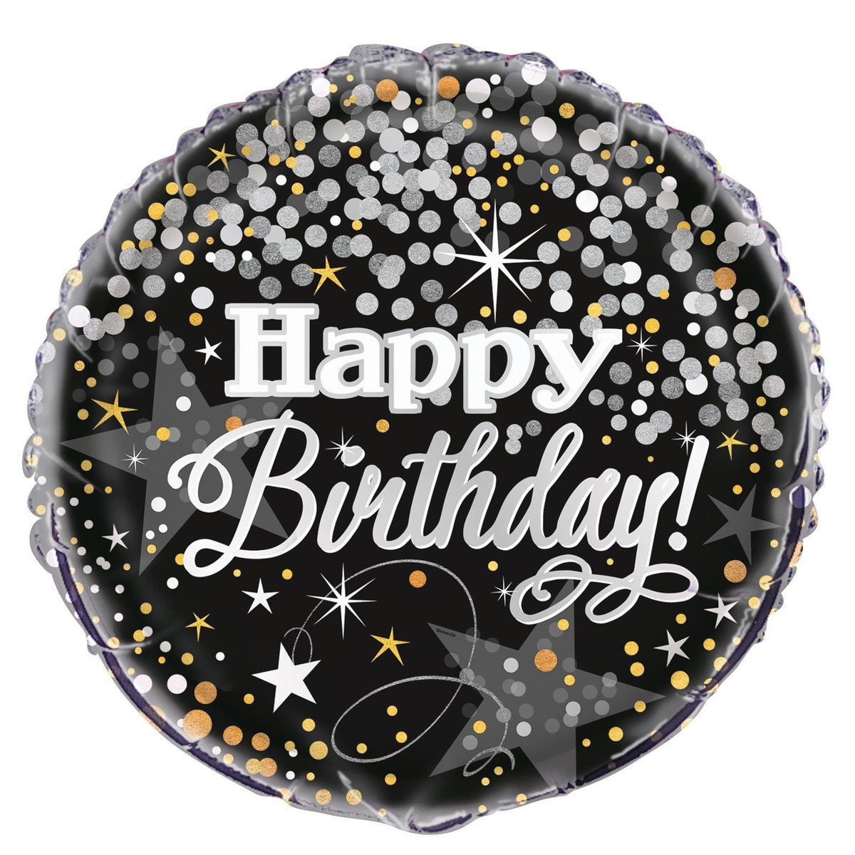 Glittering "Happy Birthday" Foil Balloon 45cm - The Party Marketplace