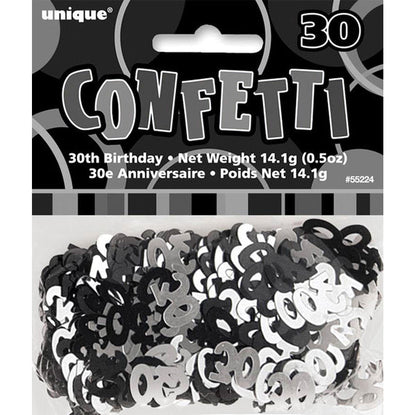 Glitz Black "30" Confetti (14g) - The Party Marketplace