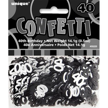 Glitz Black "40" Confetti (14g) - The Party Marketplace