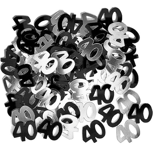 Glitz Black "40" Confetti (14g) - The Party Marketplace