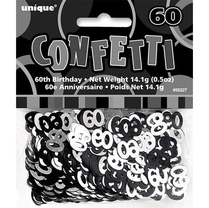Glitz Black "60" Confetti (14g) - The Party Marketplace