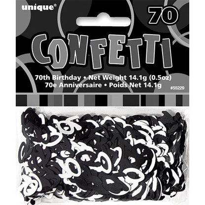Glitz Black "70" Confetti (14g) - The Party Marketplace