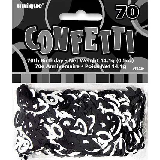 Glitz Black "70" Confetti (14g) - The Party Marketplace