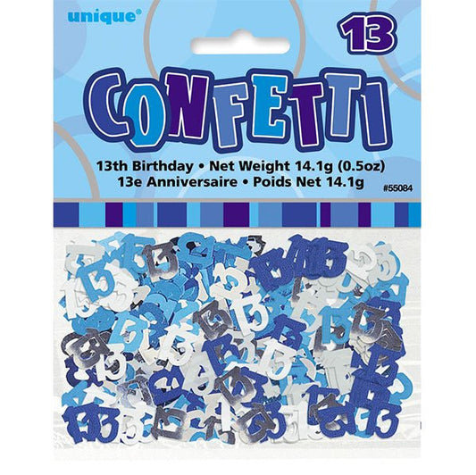 Glitz Blue "13" Confetti (14g) - The Party Marketplace
