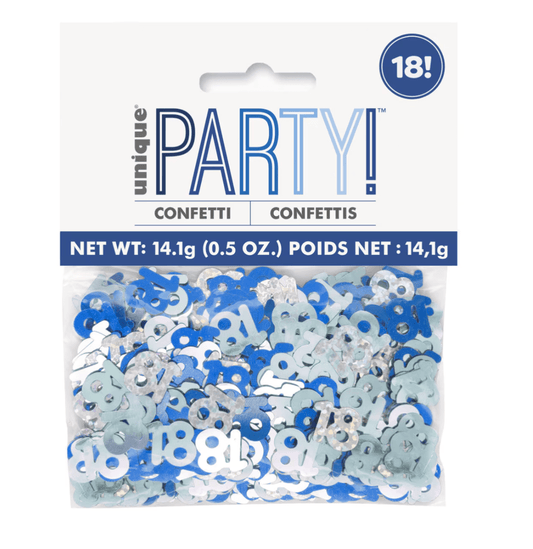 Glitz Blue "18" Confetti (14g) - The Party Marketplace