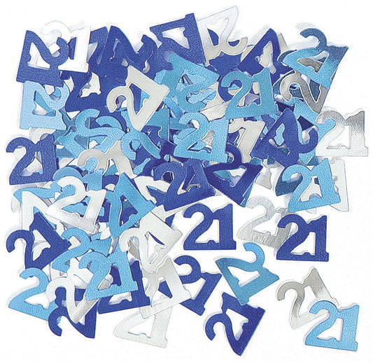Glitz Blue "21" Confetti (14g) - The Party Marketplace