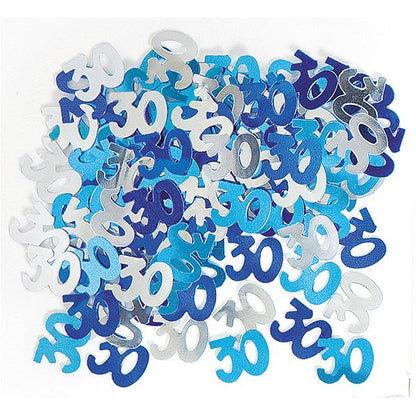 Glitz Blue "30" Confetti (14g) - The Party Marketplace