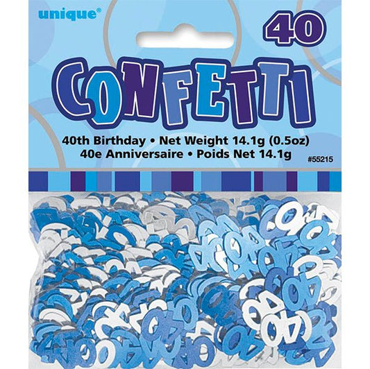 Glitz Blue "40" Confetti (14g) - The Party Marketplace