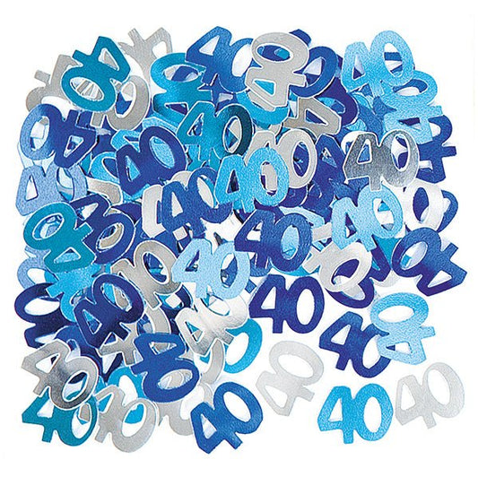 Glitz Blue "40" Confetti (14g) - The Party Marketplace
