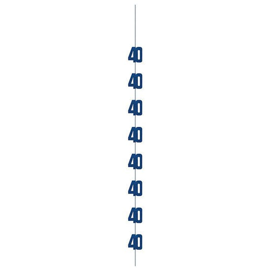 Glitz Blue "40" Hanging Decorations (Pack of 6) - The Party Marketplace