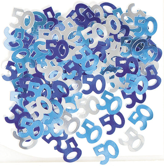 Glitz Blue "50" Confetti (14g) - The Party Marketplace