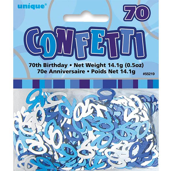 Glitz Blue "70" Confetti (14g) - The Party Marketplace
